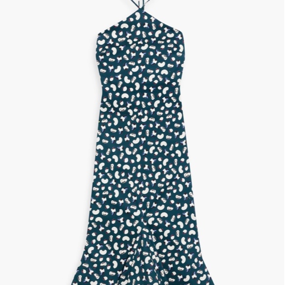 AGUA BY AGUA BENDITA Ati  Cosecha fluted printed cotton-blend halterneck midi - Picture 1 of 6